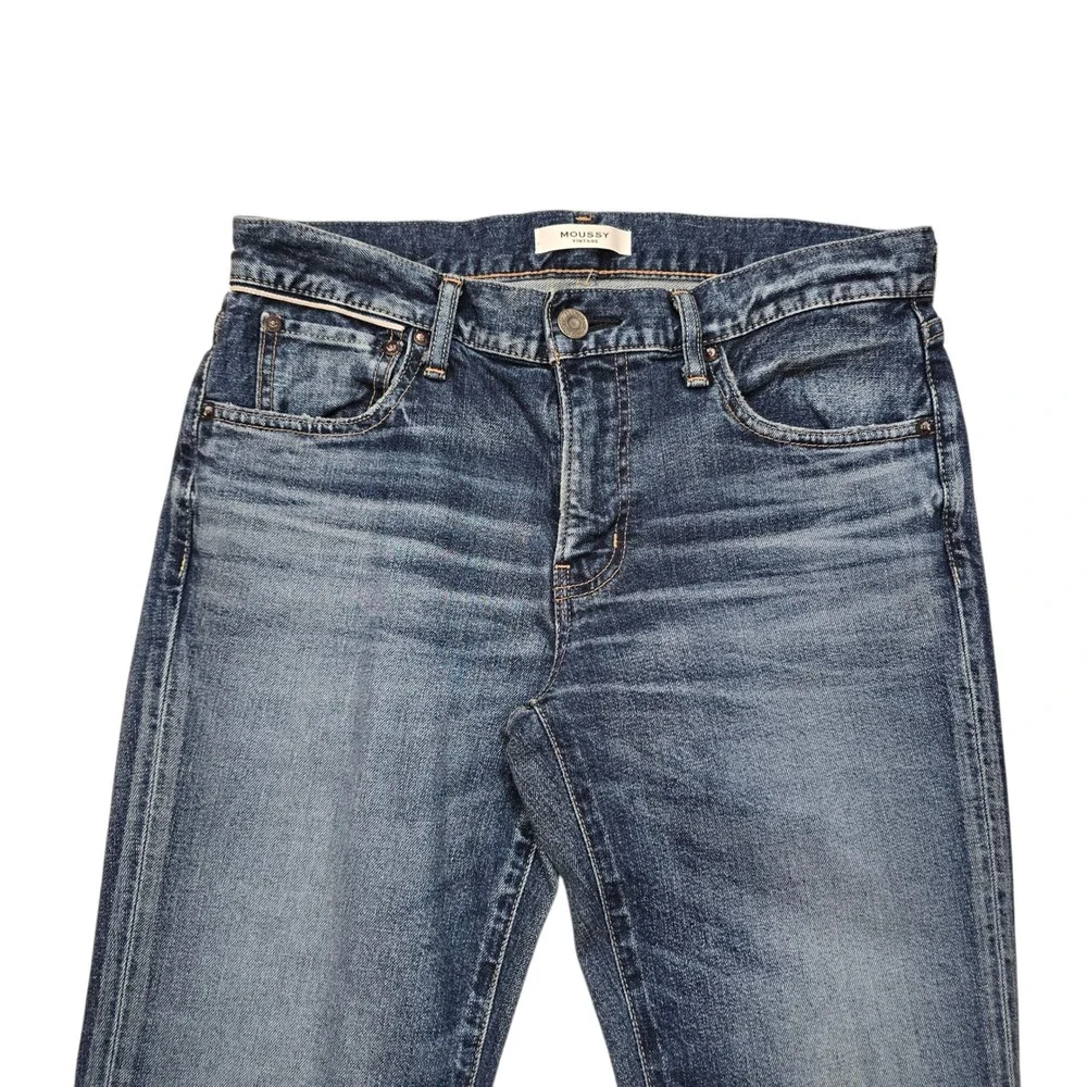 MOUSSY Vintage Denim Jeans Womens Size 28 Blue Distressed Raw Hem Straight‎